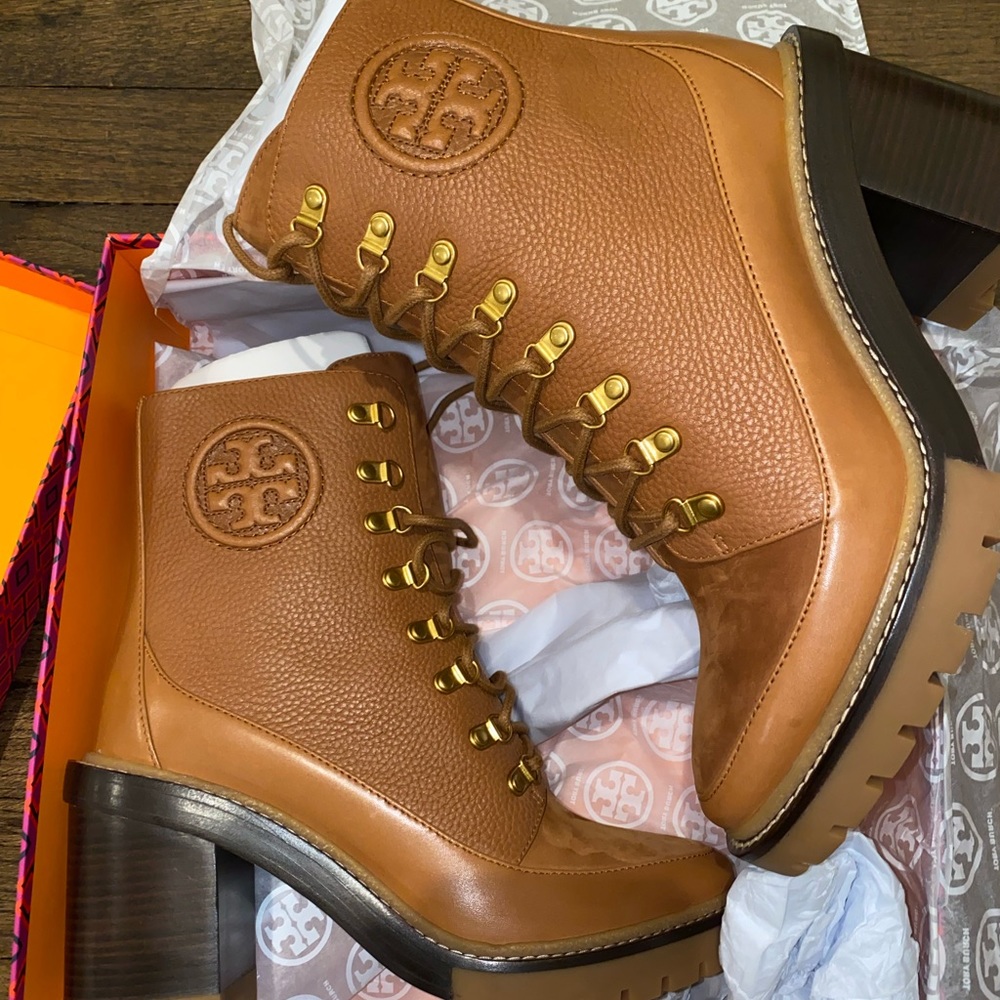 Tory Burch MILLER MIXED-MATERIALS LUG SOLE BOOT
